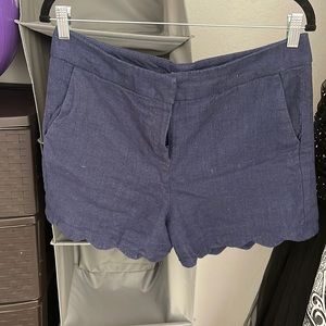 Navy scalloped shorts